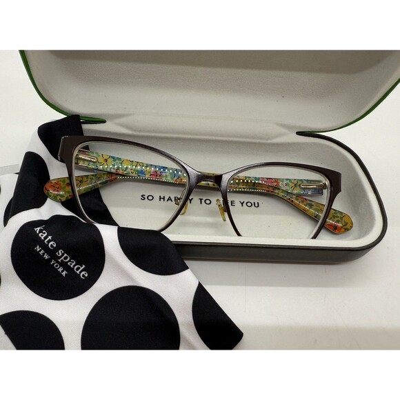 KATE SPADE IVIE 09Q 52-16-140 Eyeglasses Metal/Plastic Temple, CASE POUCH CLOTH - Picture 1 of 16